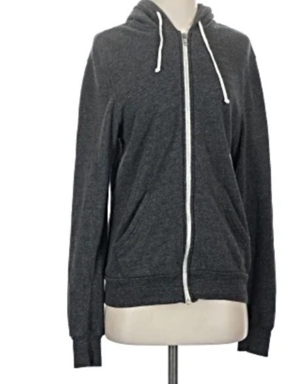 Alternative earth Men's navy Zip Hoodie with Cream Zipper